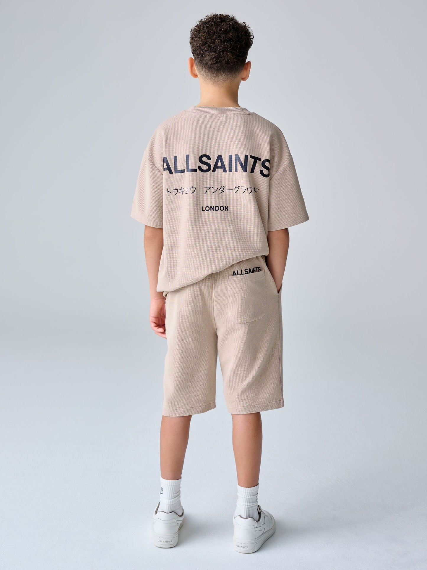 Dsiney Kidz - smALLSAINTS Neutral/Waffle Underground T-Shirt and Sweat Shorts Set image 3
