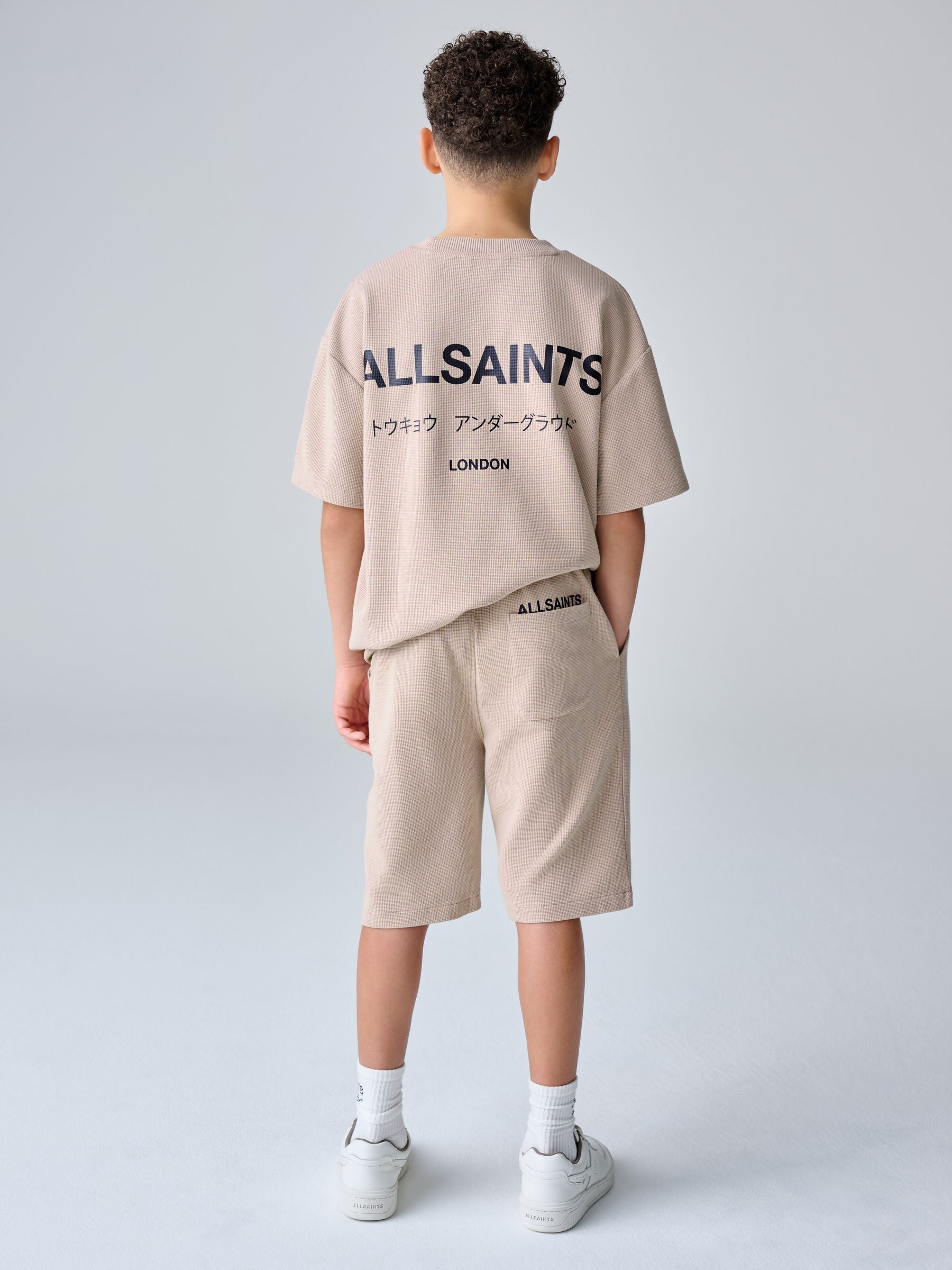 Dsiney Kidz - smALLSAINTS Neutral/Waffle Underground T-Shirt and Sweat Shorts Set image 3