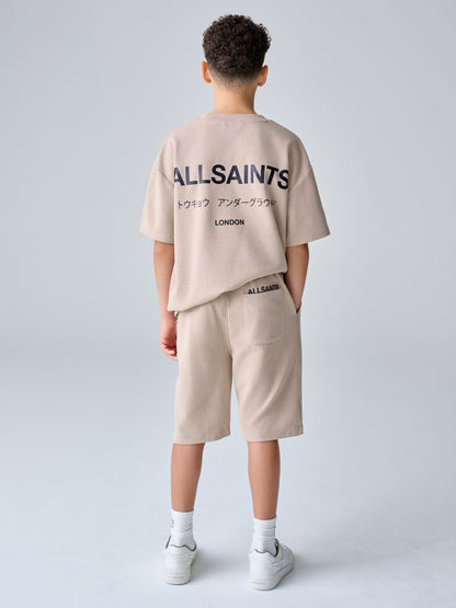 Dsiney Kidz - smALLSAINTS Neutral/Waffle Underground T-Shirt and Sweat Shorts Set image 3