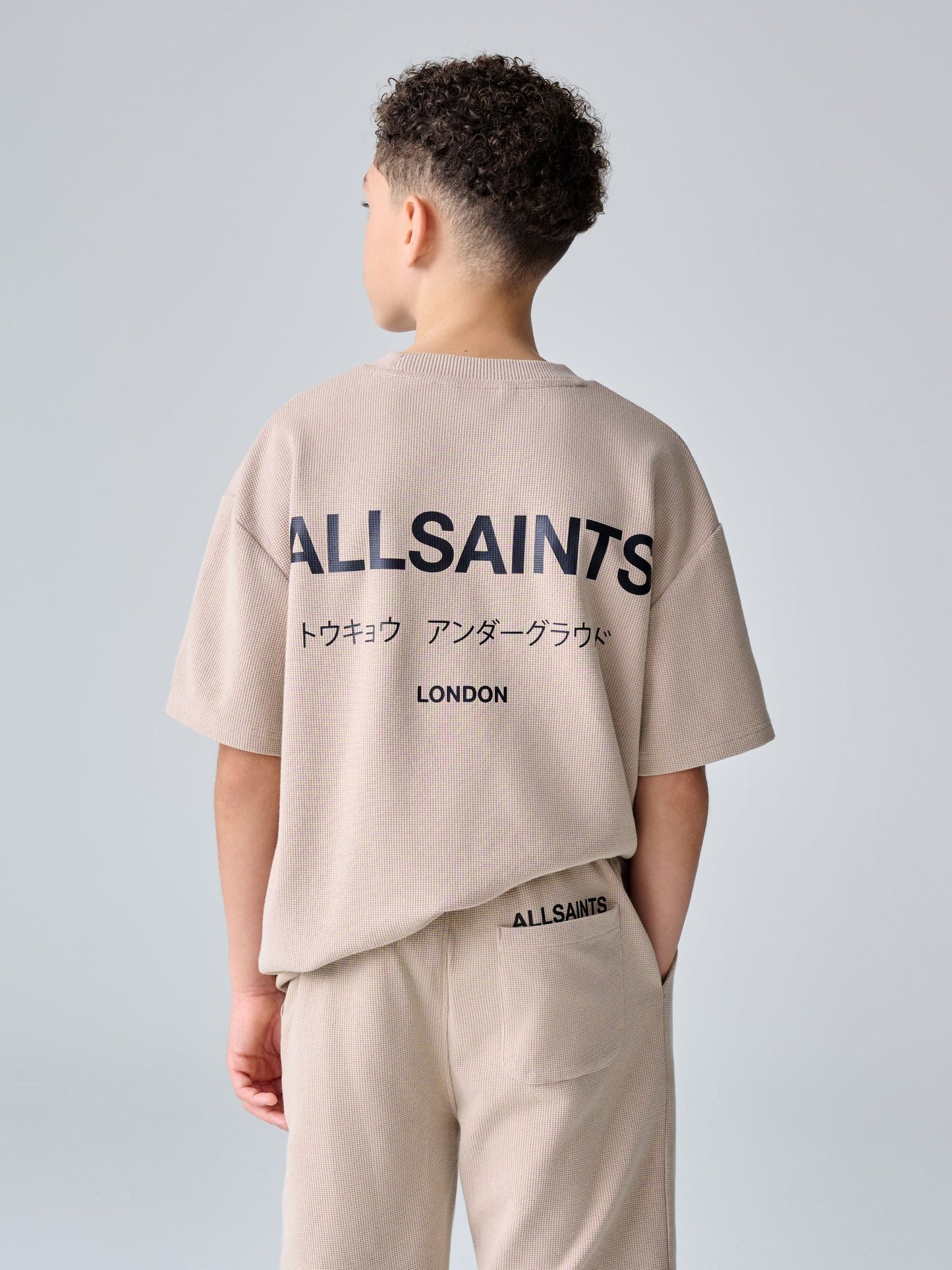 Dsiney Kidz - smALLSAINTS Neutral/Waffle Underground T-Shirt and Sweat Shorts Set image 4