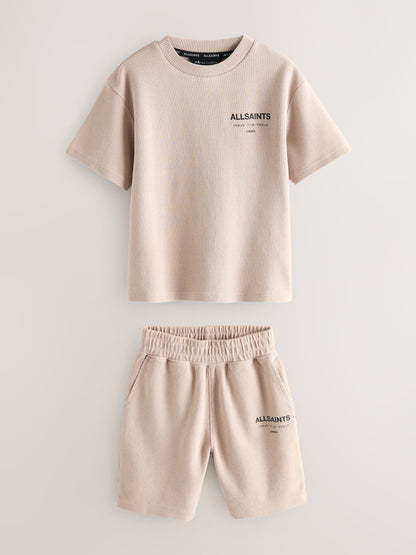 Dsiney Kidz - smALLSAINTS Neutral/Waffle Underground T-Shirt and Sweat Shorts Set image 9