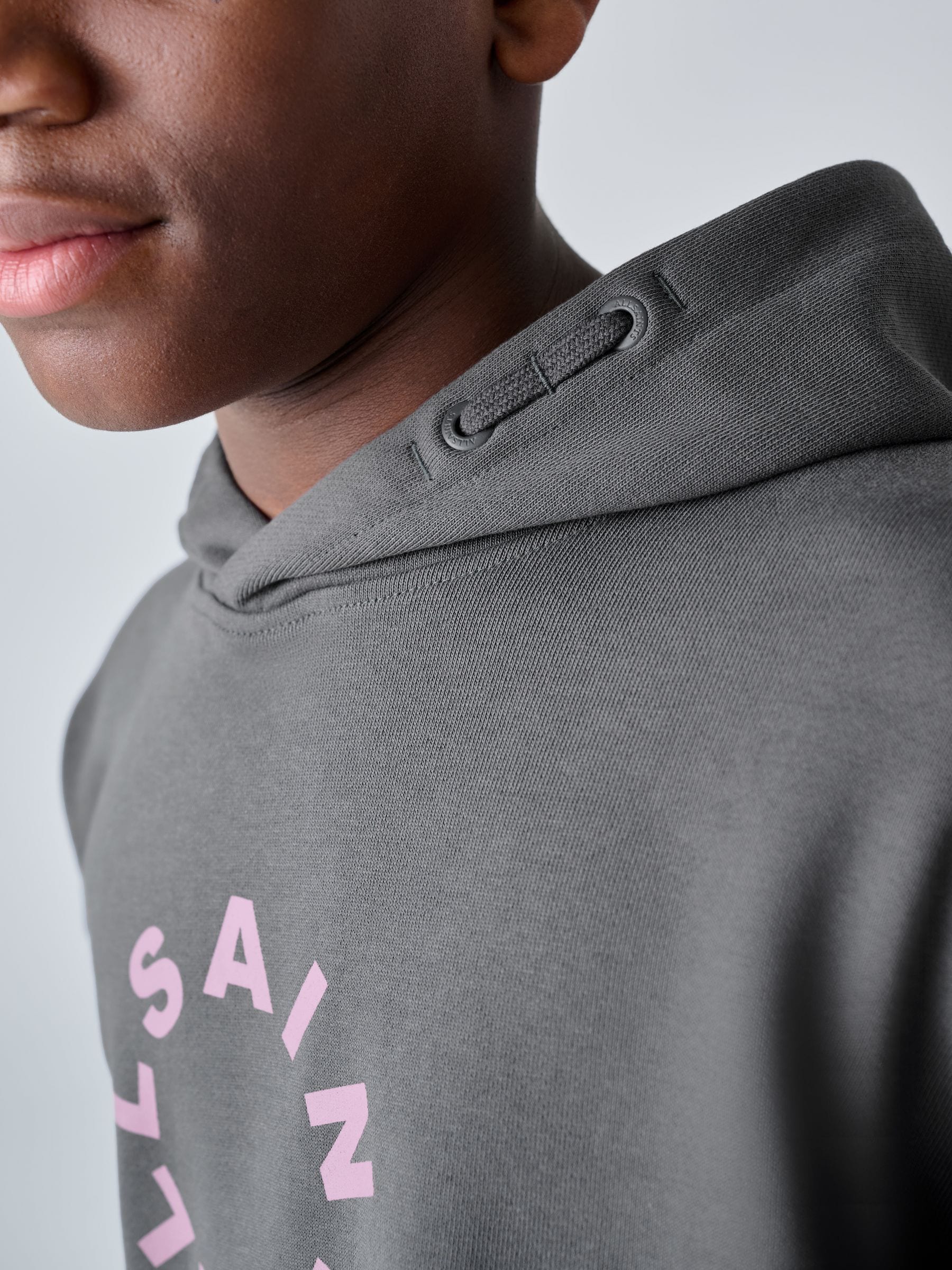 Dsiney Kidz - smALLSAINTS Charcoal Grey Tierra Oversized Short Sleeve Hoodie and Shorts Set image 3
