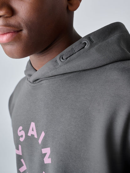 Dsiney Kidz - smALLSAINTS Charcoal Grey Tierra Oversized Short Sleeve Hoodie and Shorts Set image 3