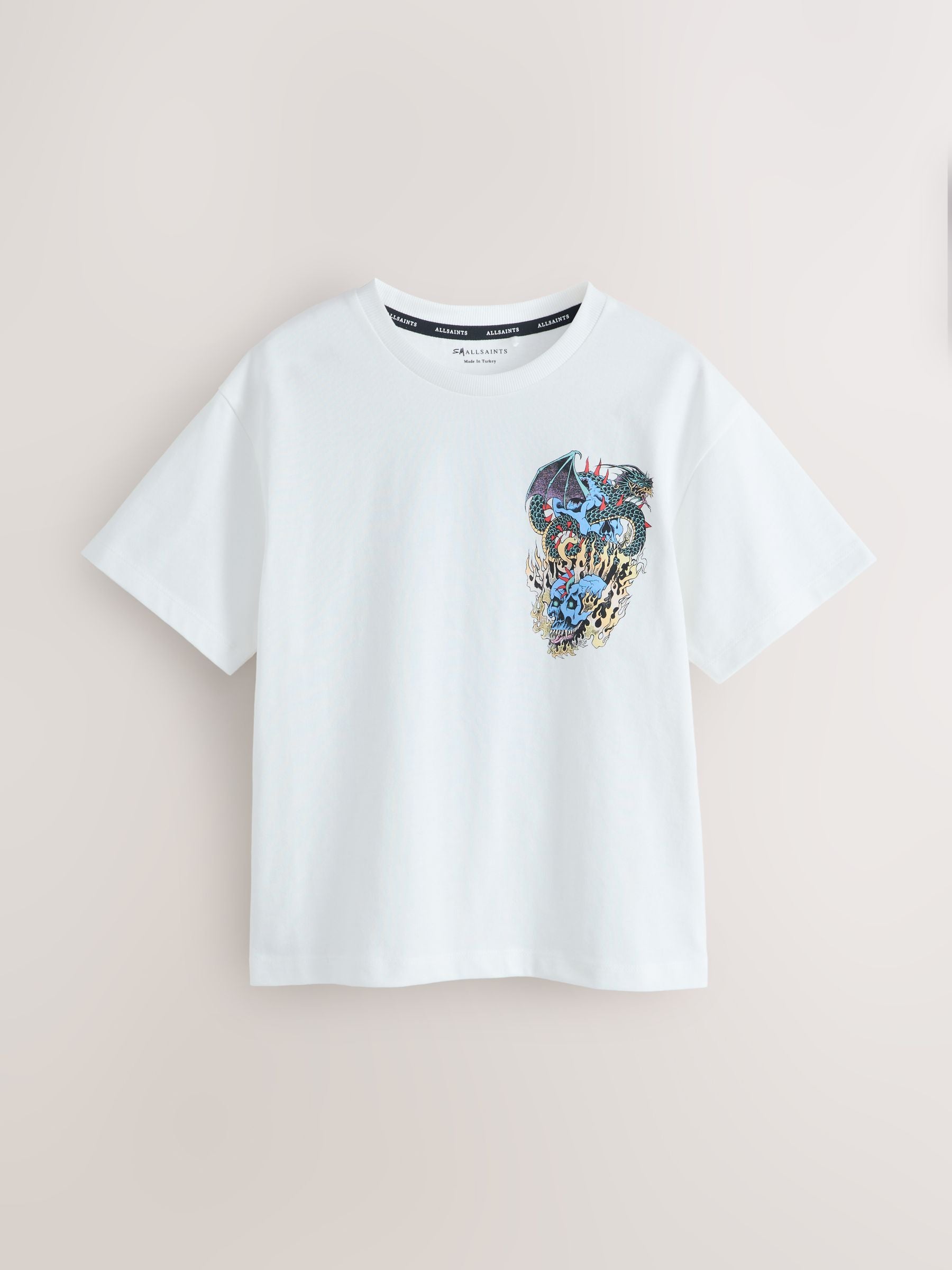 Dsiney Kidz - smALLSAINTS White/Writher Oversized Graphic Crew Neck T-Shirt image 5