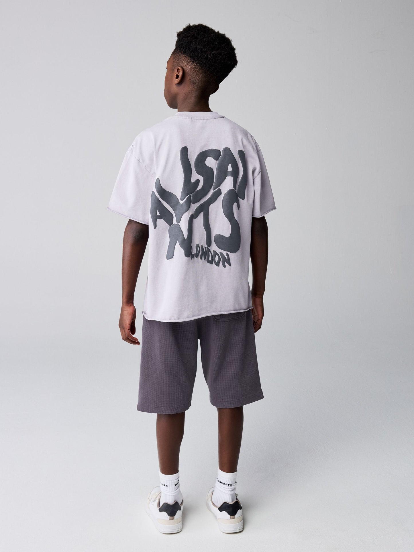 Dsiney Kidz - smALLSAINTS Washed Purple/Waffle Orlando T-Shirt and Sweat Shorts Set image 2