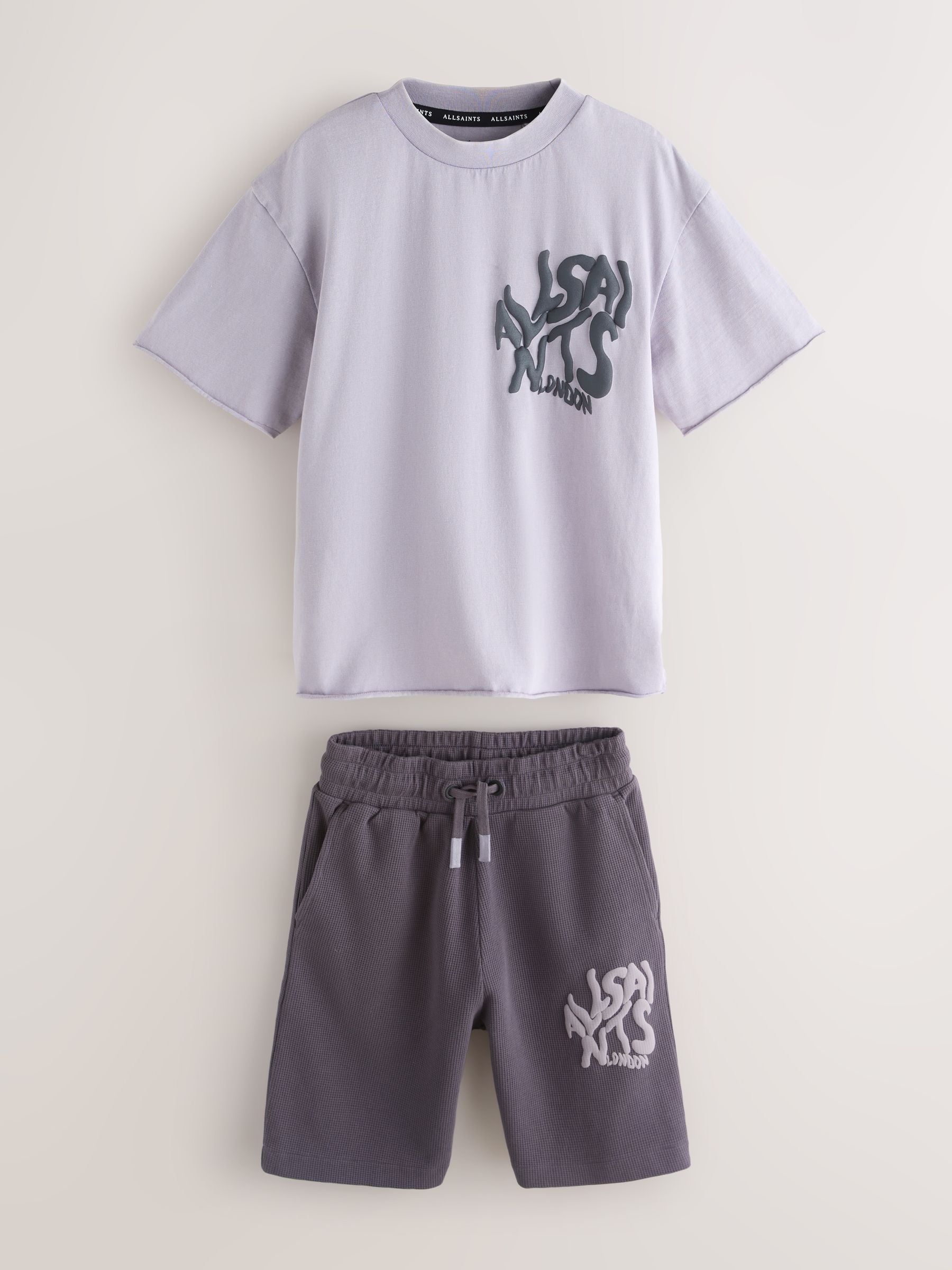 Dsiney Kidz - smALLSAINTS Washed Purple/Waffle Orlando T-Shirt and Sweat Shorts Set image 6