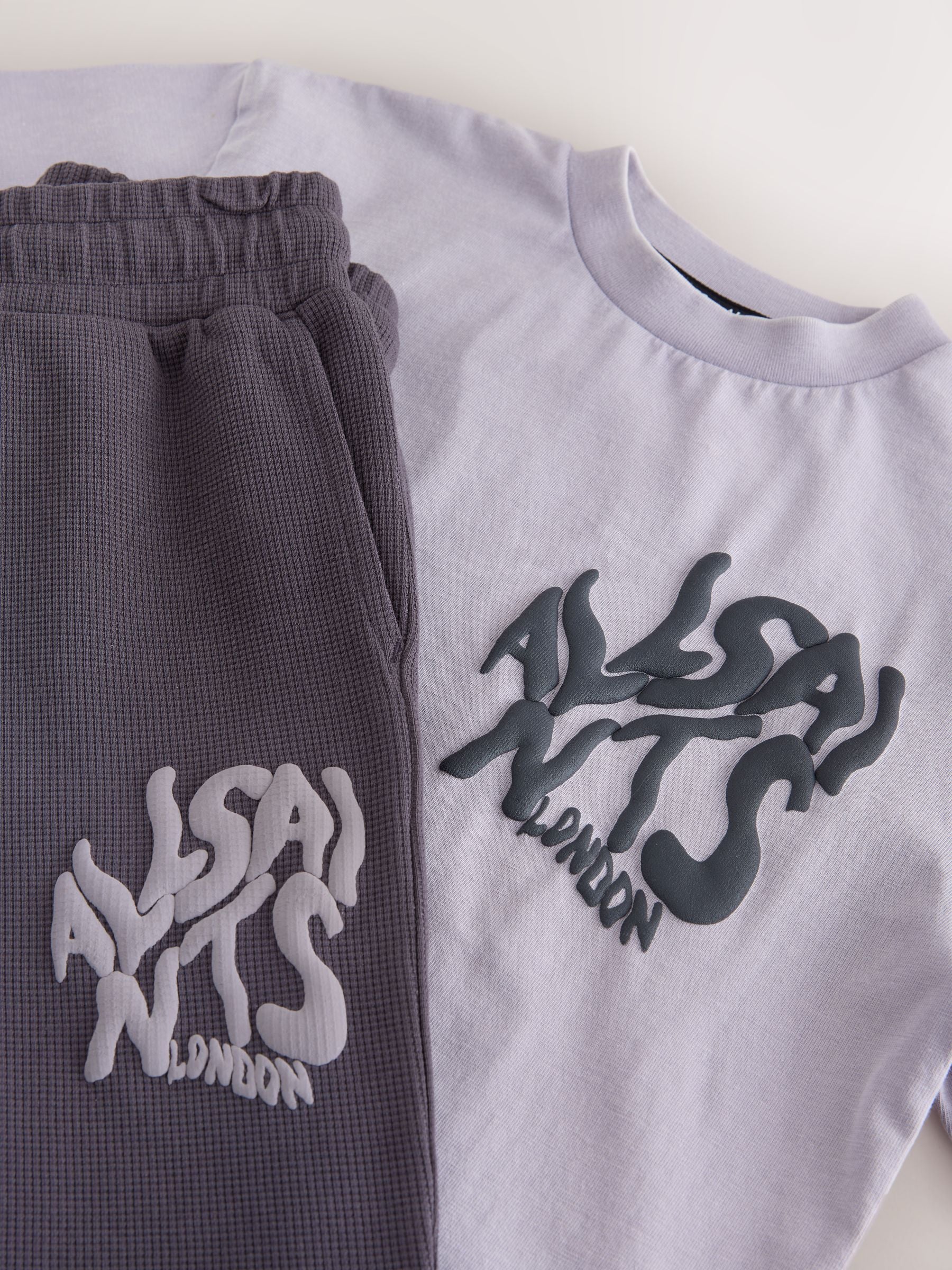Dsiney Kidz - smALLSAINTS Washed Purple/Waffle Orlando T-Shirt and Sweat Shorts Set image 9