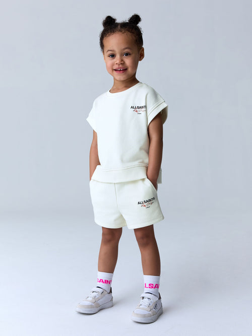 smALLSAINTS White Amore Underground Short Sleeve Sweatshirt and Shorts Younger Set image 1