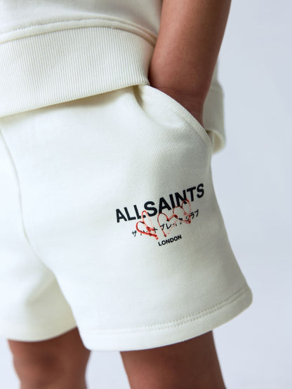 smALLSAINTS White Amore Underground Short Sleeve Sweatshirt and Shorts Younger Set image 5