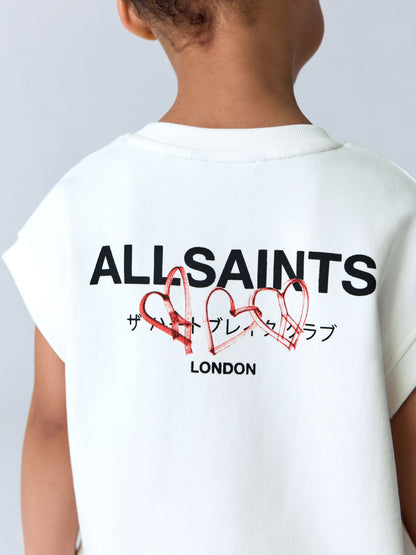 smALLSAINTS White Amore Underground Short Sleeve Sweatshirt and Shorts Younger Set image 6