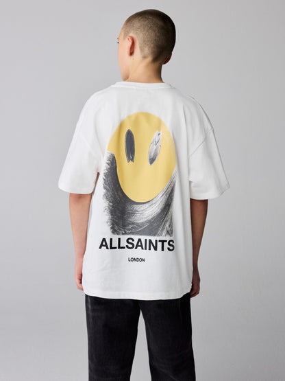 Dsiney Kidz - smALLSAINTS White/Party Wave Oversized Graphic Crew Neck T-Shirt image 2