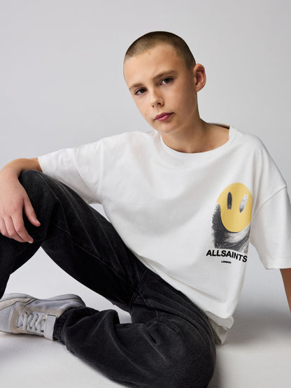 Dsiney Kidz - smALLSAINTS White/Party Wave Oversized Graphic Crew Neck T-Shirt image 3