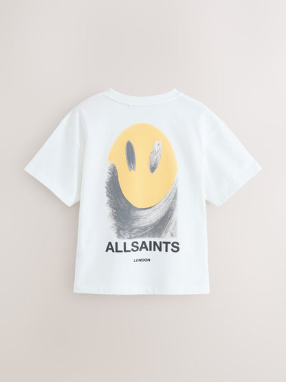 Dsiney Kidz - smALLSAINTS White/Party Wave Oversized Graphic Crew Neck T-Shirt image 6
