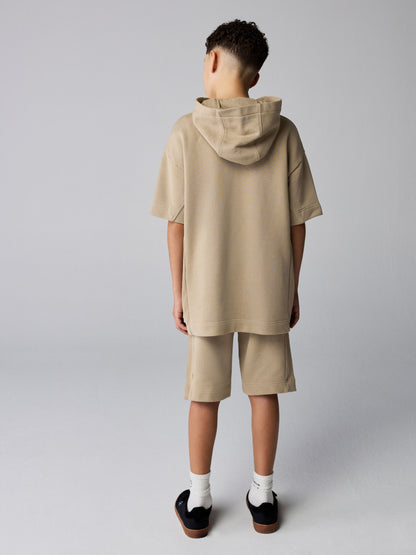 Dsiney Kidz - smALLSAINTS Neutral Underground Oversized Short Sleeve Hoodie and Shorts Set image 4
