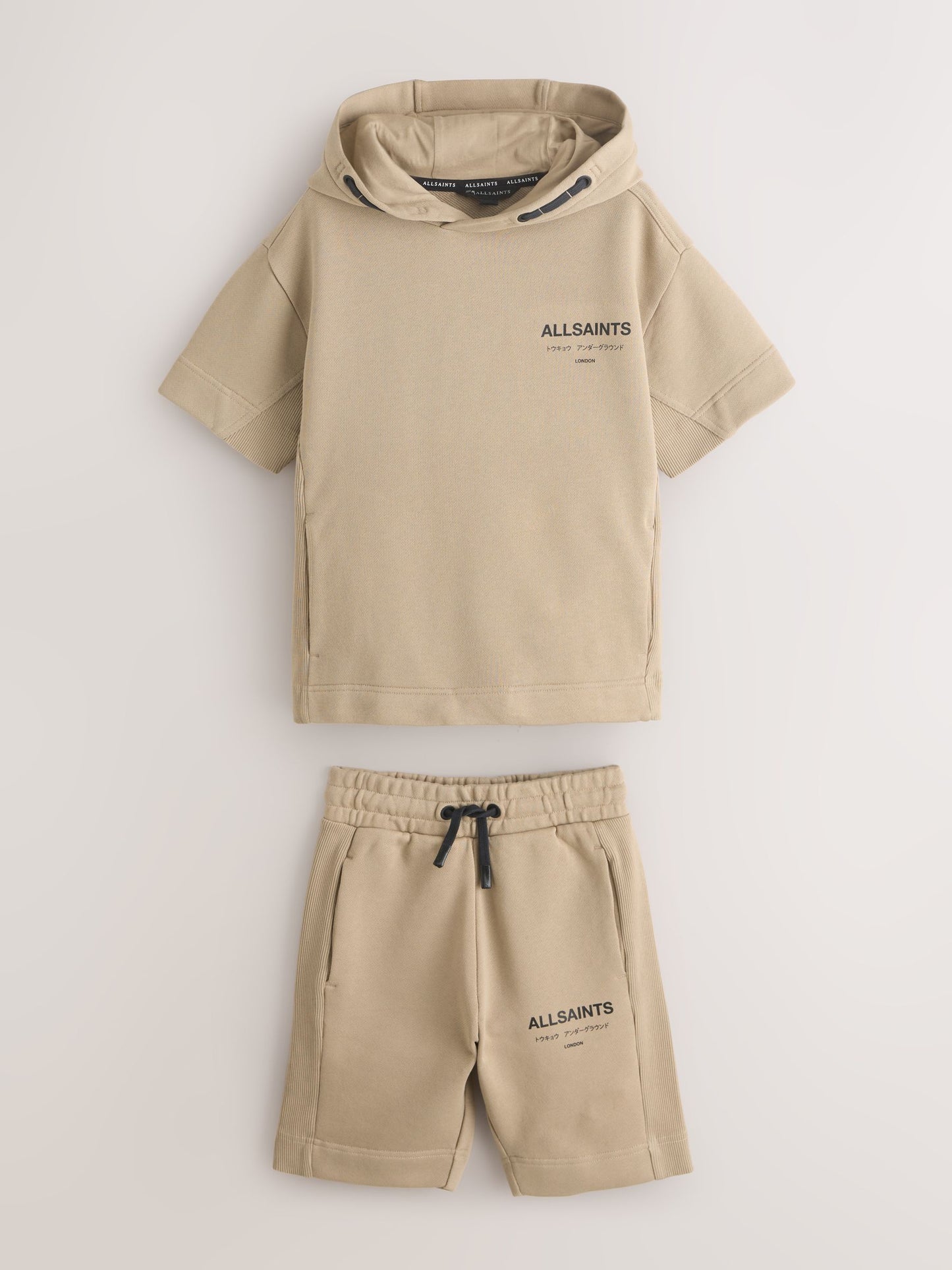 Dsiney Kidz - smALLSAINTS Neutral Underground Oversized Short Sleeve Hoodie and Shorts Set image 7
