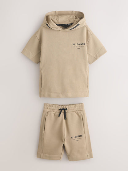 Dsiney Kidz - smALLSAINTS Neutral Underground Oversized Short Sleeve Hoodie and Shorts Set image 7