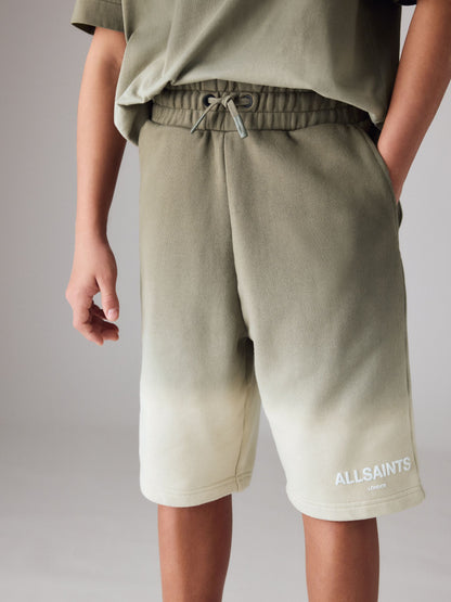Dsiney Kidz - smALLSAINTS Khaki Green Ombre Logo T-Shirt and Sweat Shorts Set image 4