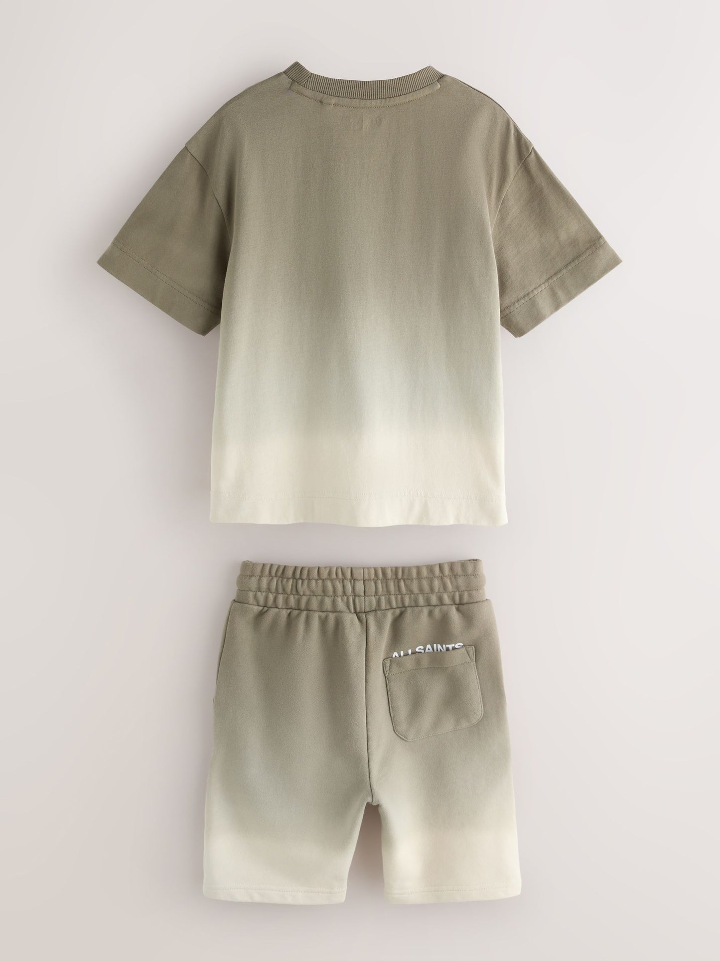 Dsiney Kidz - smALLSAINTS Khaki Green Ombre Logo T-Shirt and Sweat Shorts Set image 8