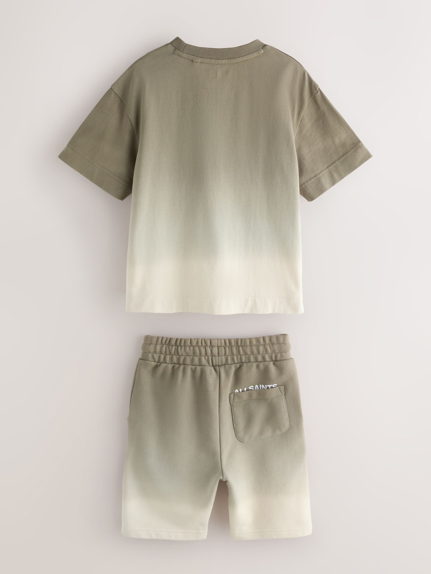 Dsiney Kidz - smALLSAINTS Khaki Green Ombre Logo T-Shirt and Sweat Shorts Set image 8