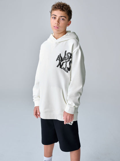 Dsiney Kidz - smALLSAINTS White Oversized Orlando Pullover Hoodie image 1
