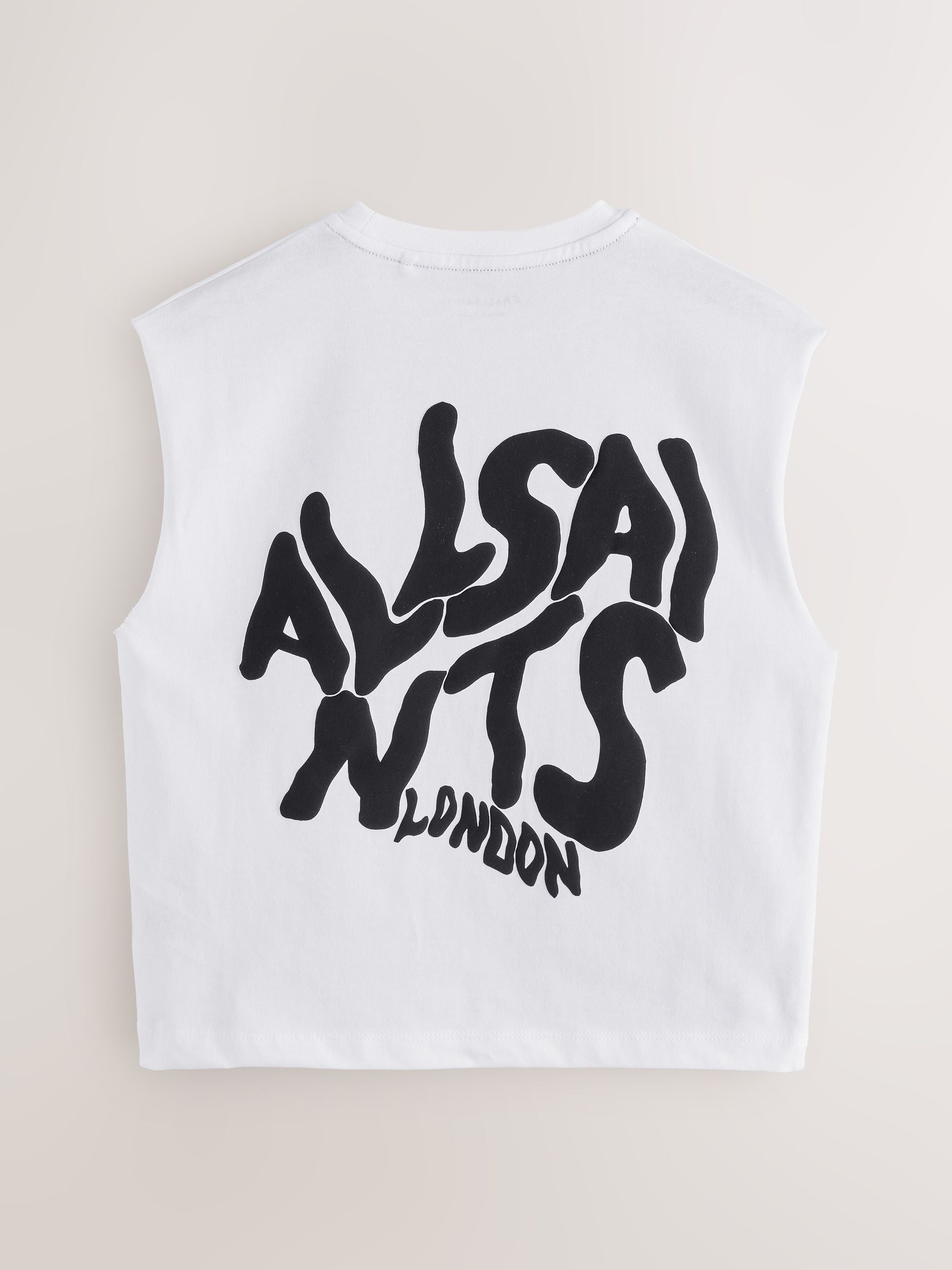 Dsiney Kidz - smALLSAINTS White Orlando Logo Oversized Crew Neck Sleeveless T-Shirt image 6