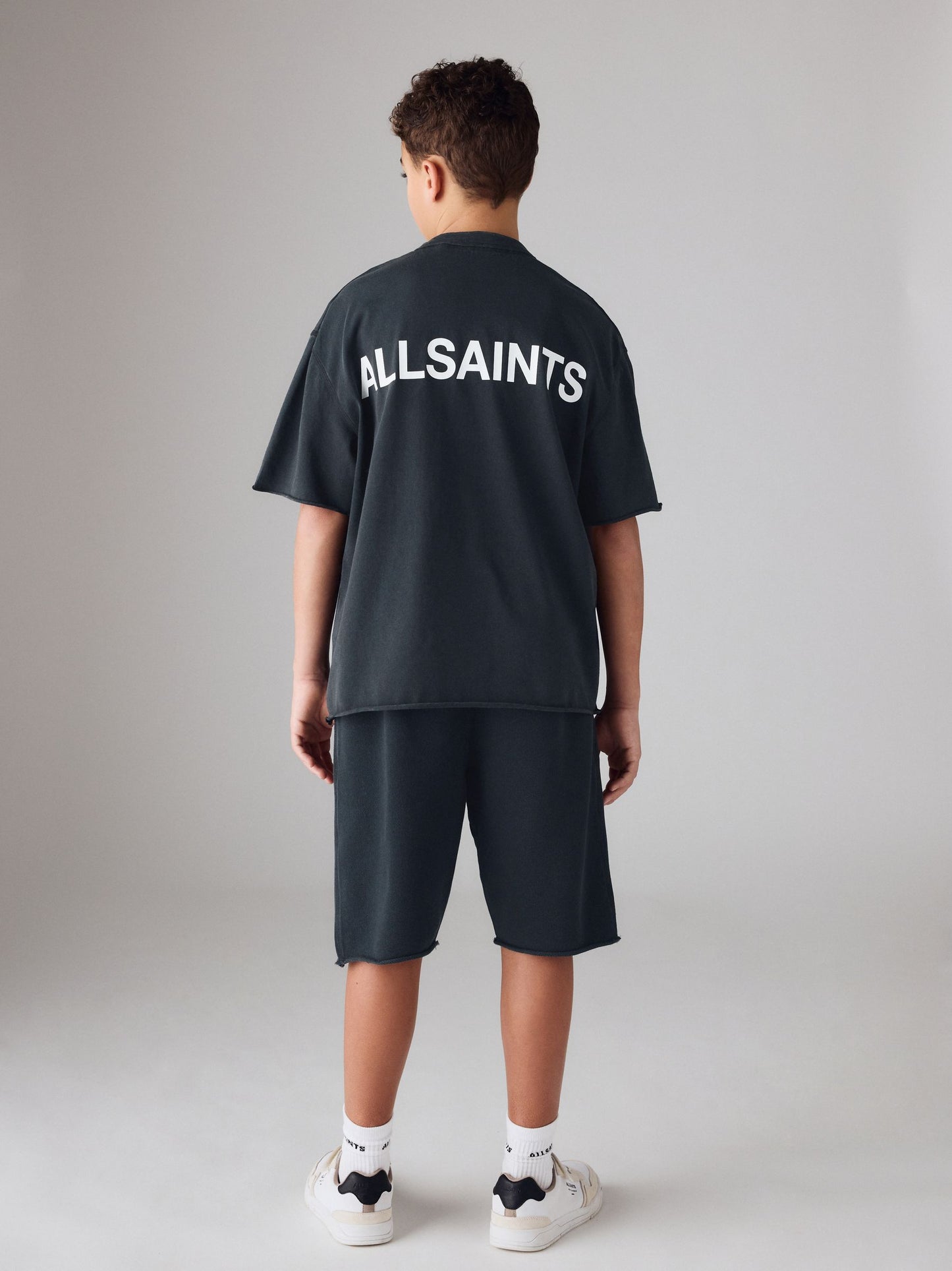 Dsiney Kidz - smALLSAINTS Black Henley Top and Sweat Shorts Set image 2