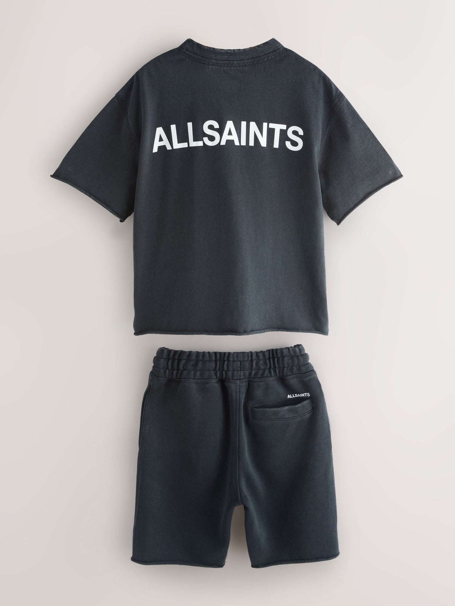 Dsiney Kidz - smALLSAINTS Black Henley Top and Sweat Shorts Set image 6
