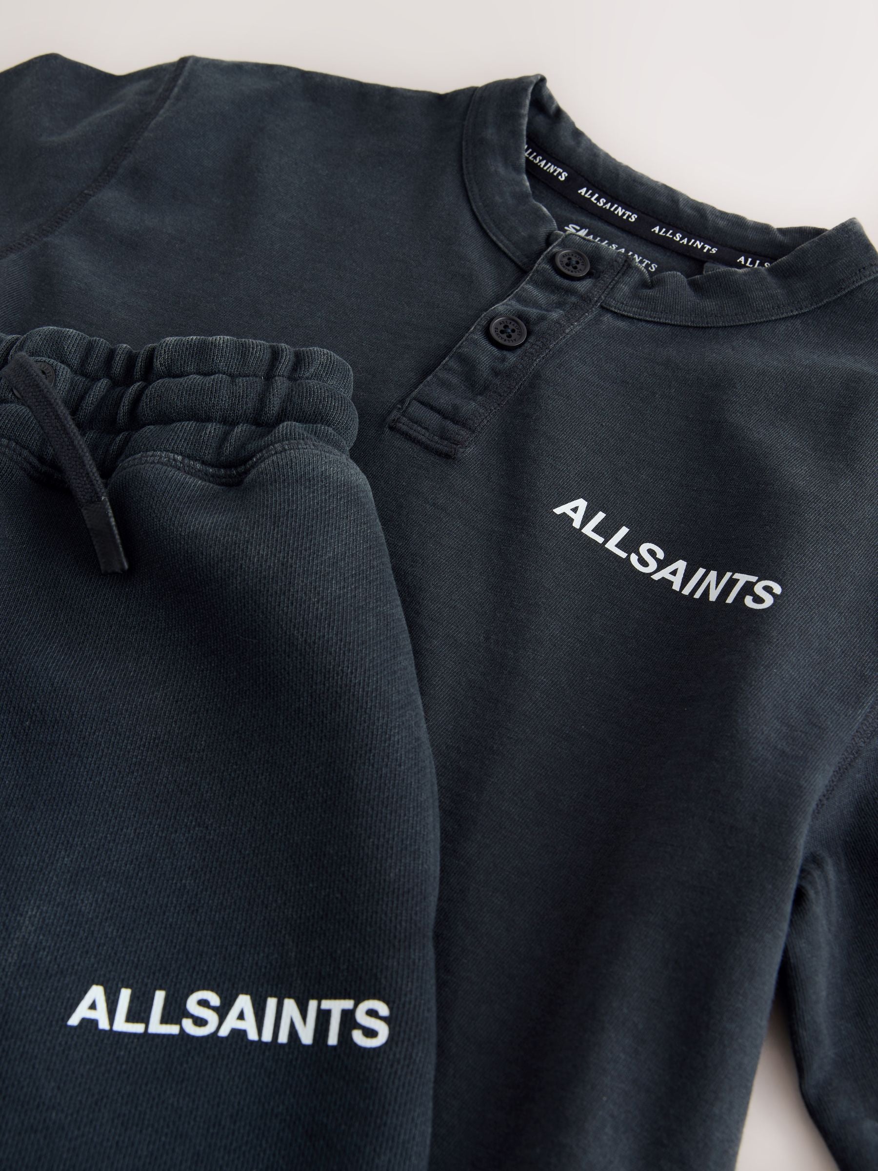 Dsiney Kidz - smALLSAINTS Black Henley Top and Sweat Shorts Set image 8