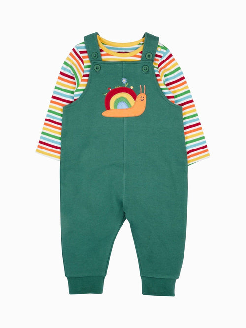 Frugi Green Coverack Dungarees Outfit image 1