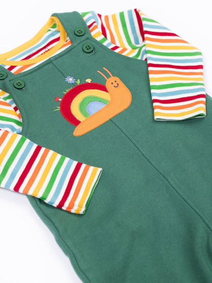 Frugi Green Coverack Dungarees Outfit image 2