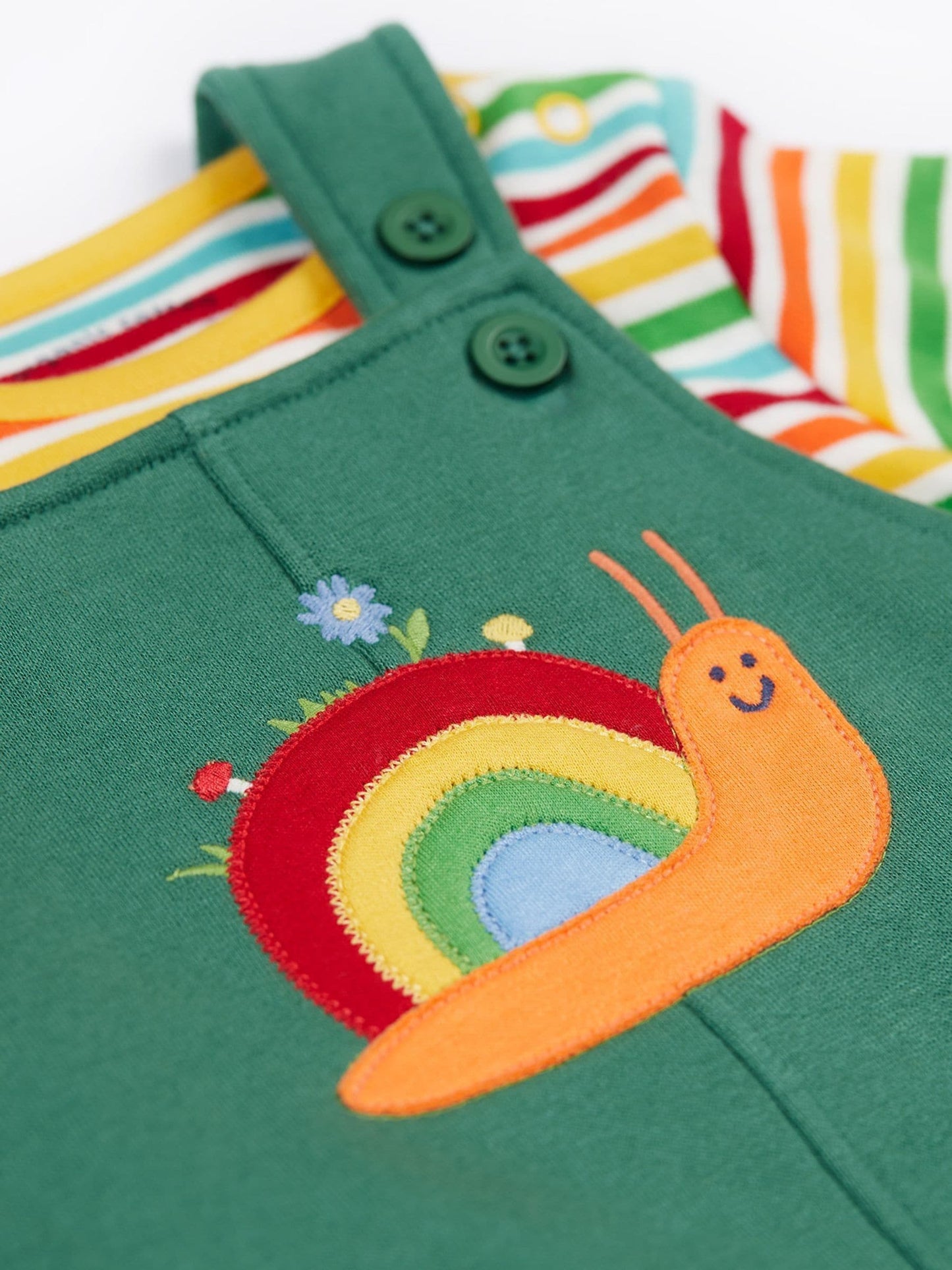 Frugi Green Coverack Dungarees Outfit image 3