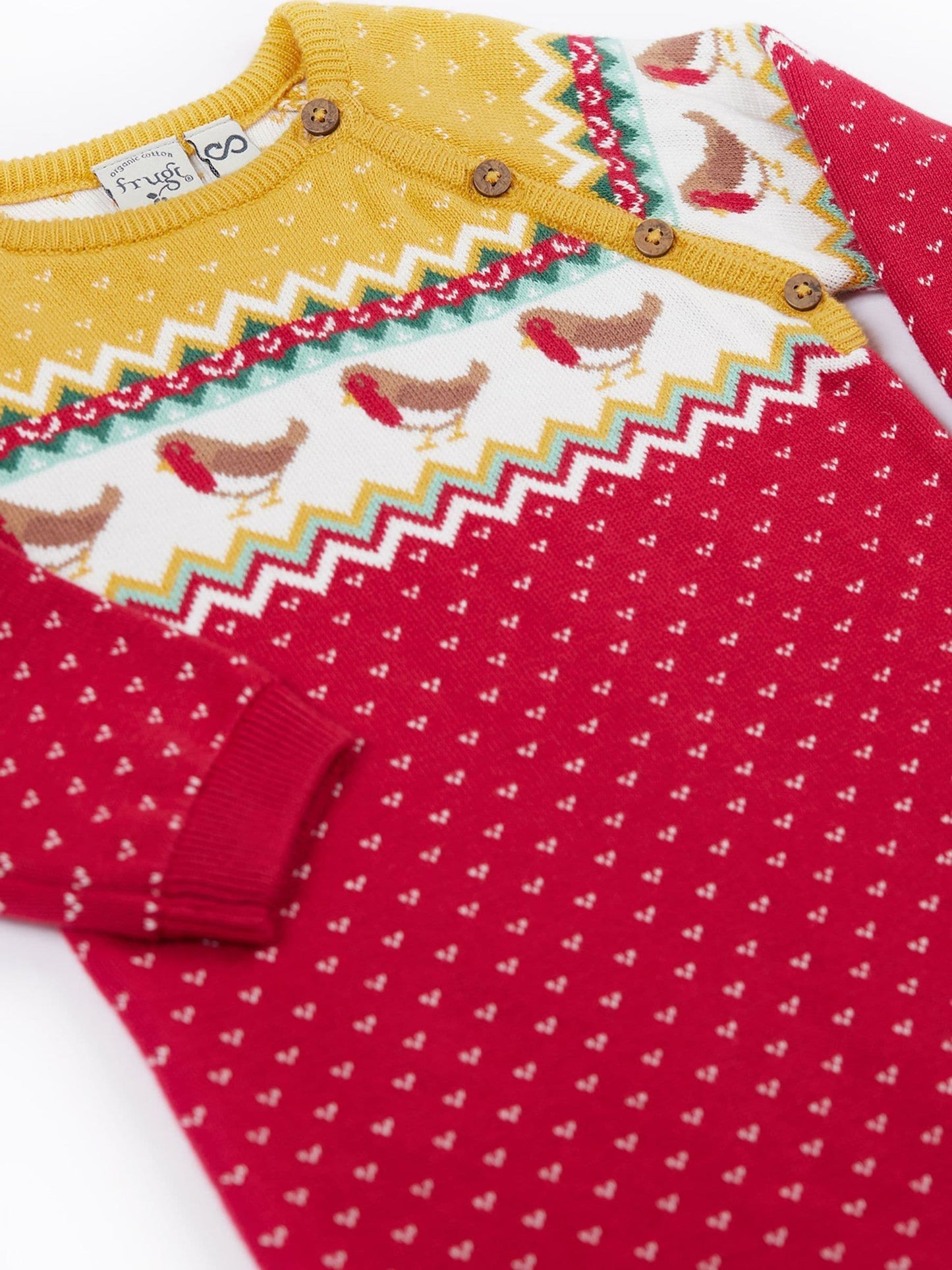 Frugi Red Christmas Knitted Romper image 2