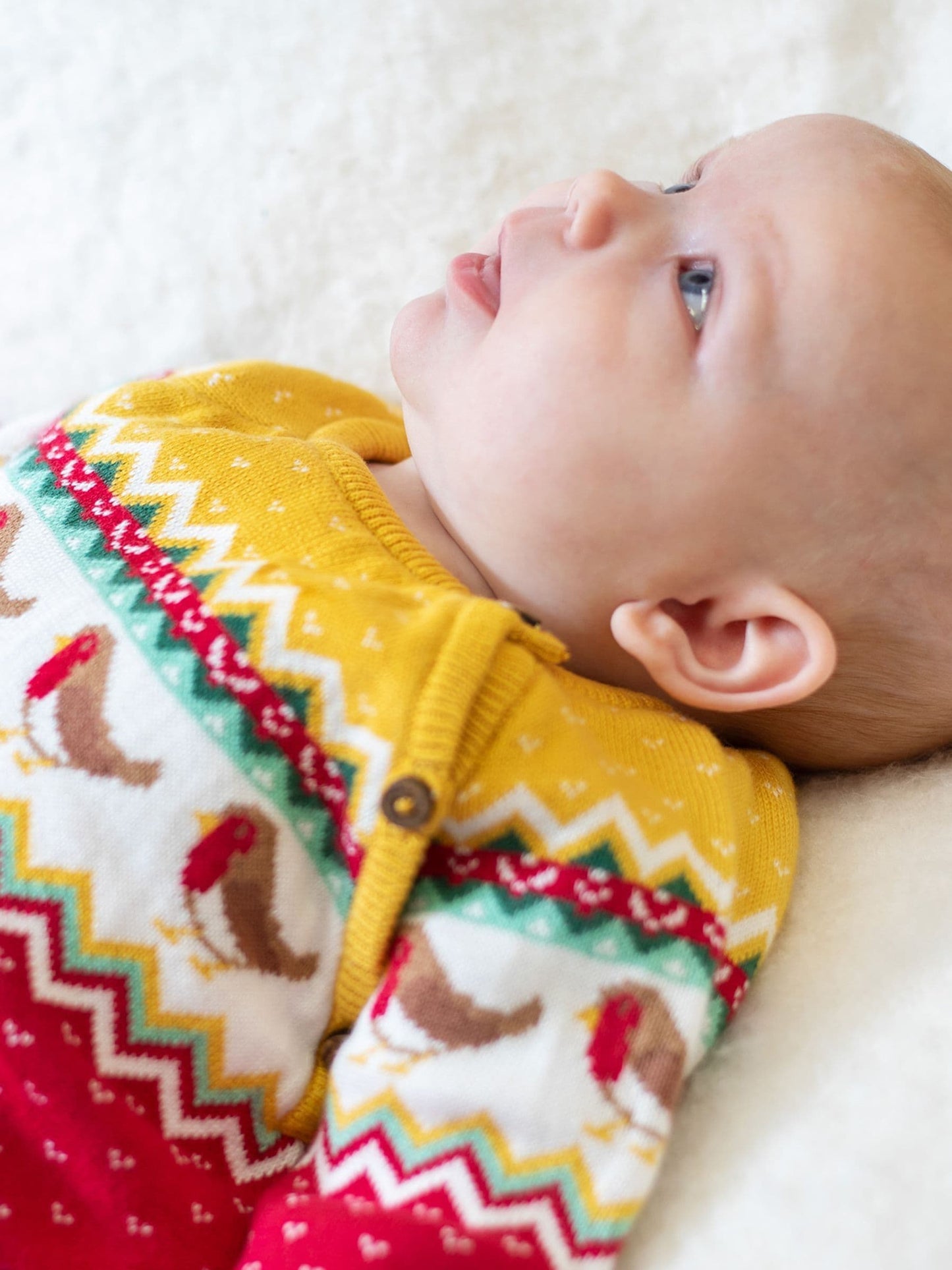 Frugi Red Christmas Knitted Romper image 4