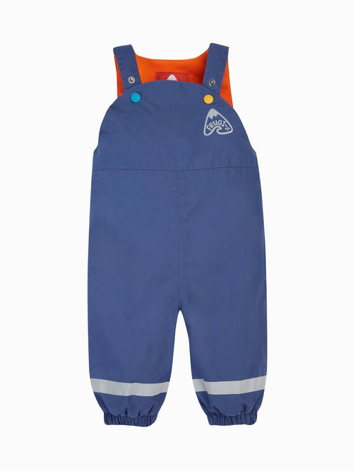Frugi Blue Little Waterproof Dungarees image 1