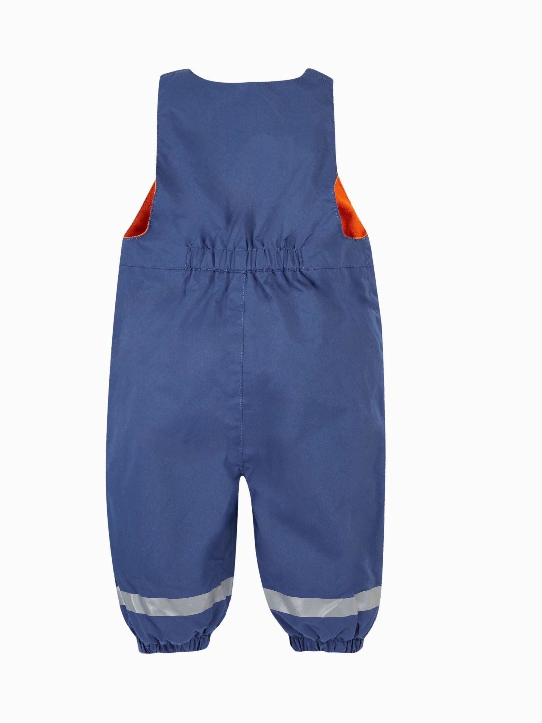 Frugi Blue Little Waterproof Dungarees image 3