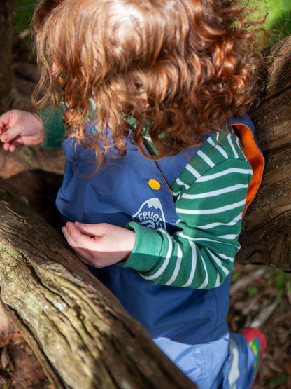 Frugi Blue Little Waterproof Dungarees image 4