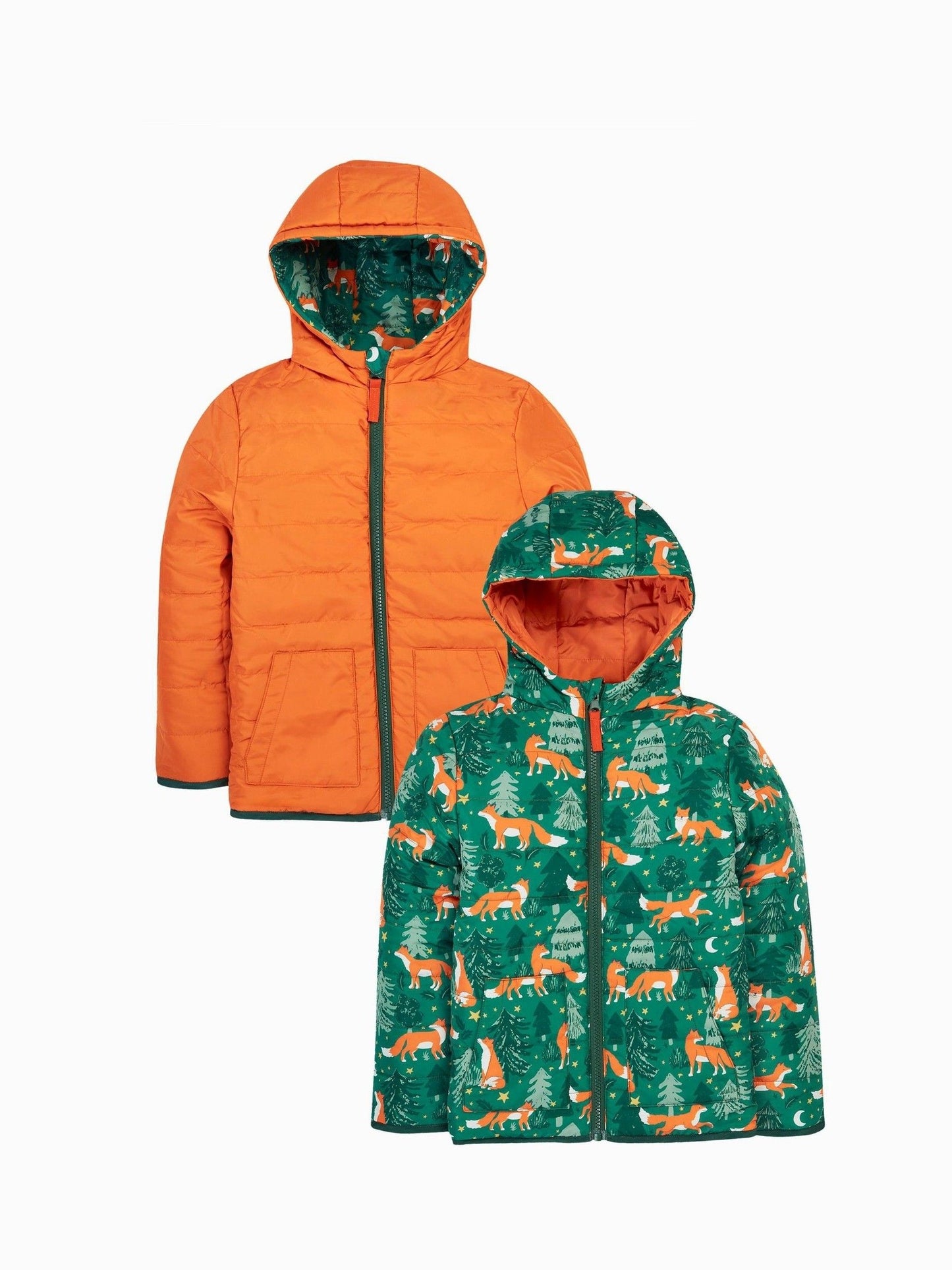 Dsiney Kidz - Frugi Green Reversible Toasty Trail Jacket image 1