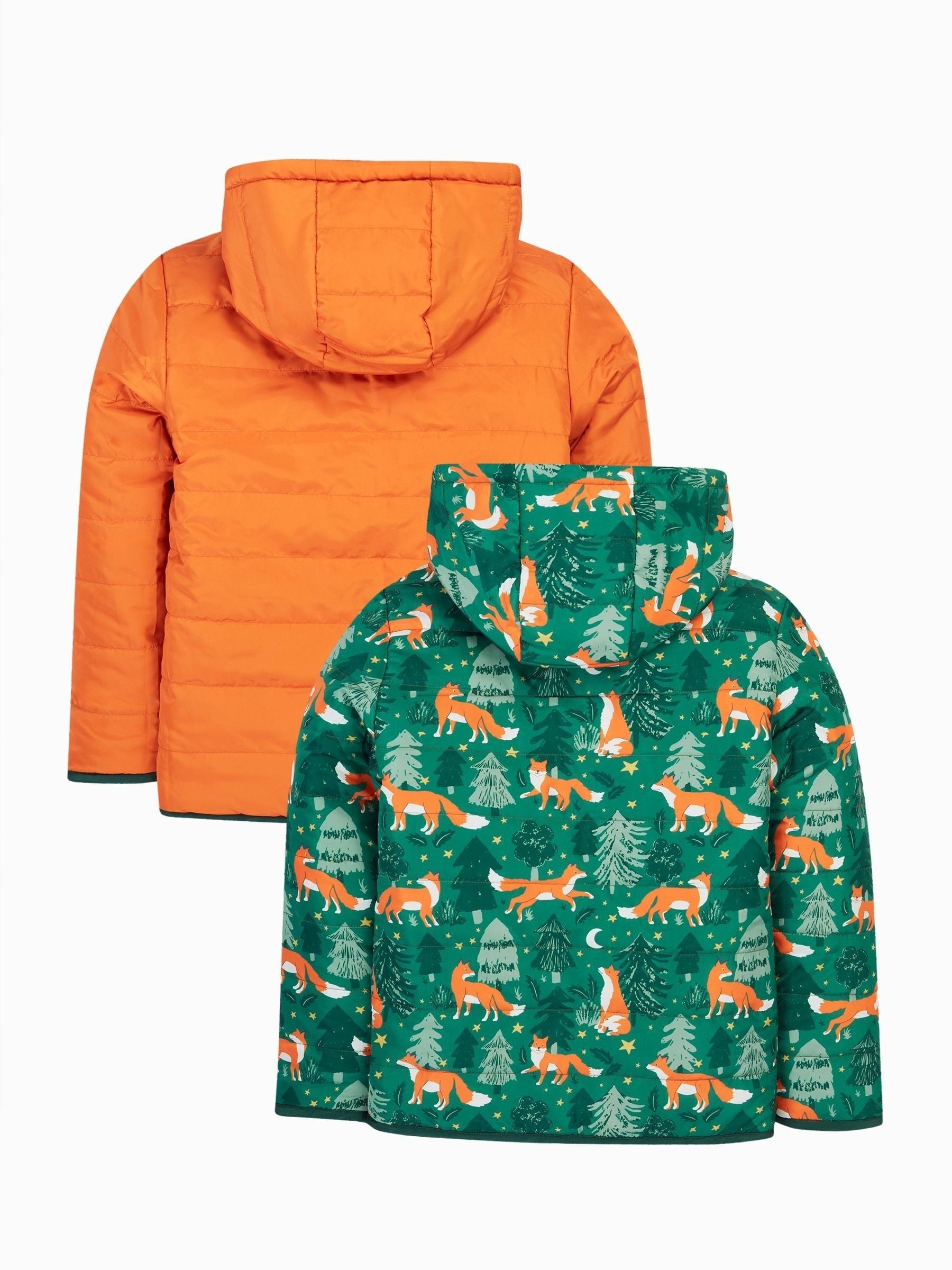 Dsiney Kidz - Frugi Green Reversible Toasty Trail Jacket image 2