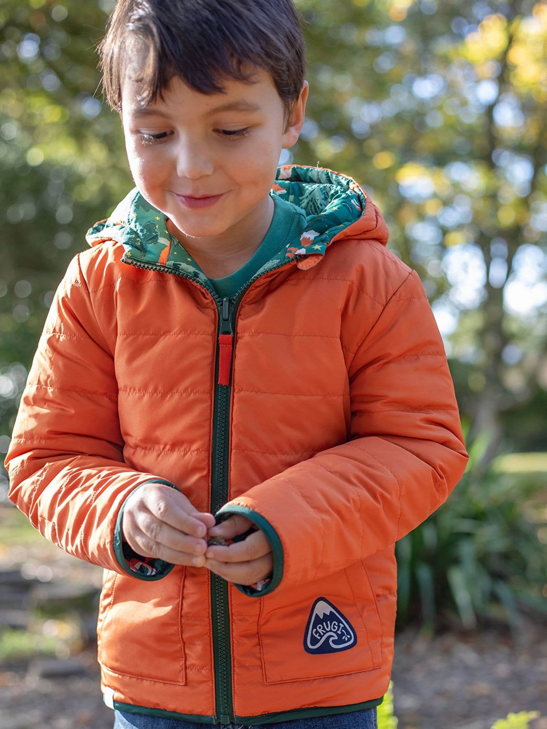 Dsiney Kidz - Frugi Green Reversible Toasty Trail Jacket image 5