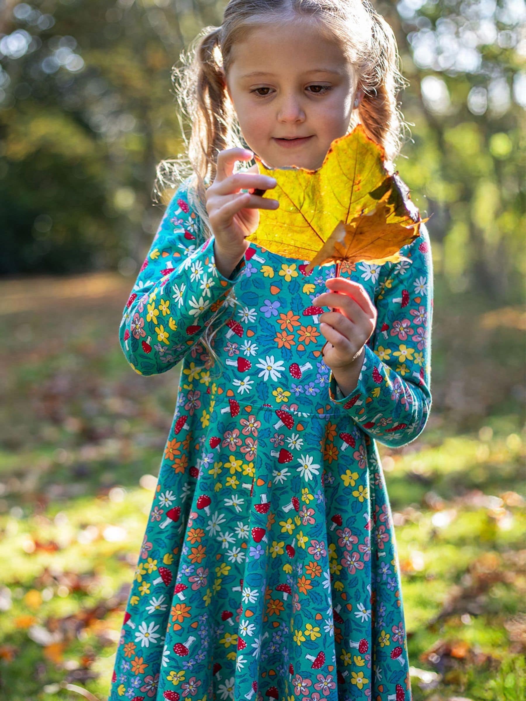 Frugi Green Sofia Skater Dress image 2