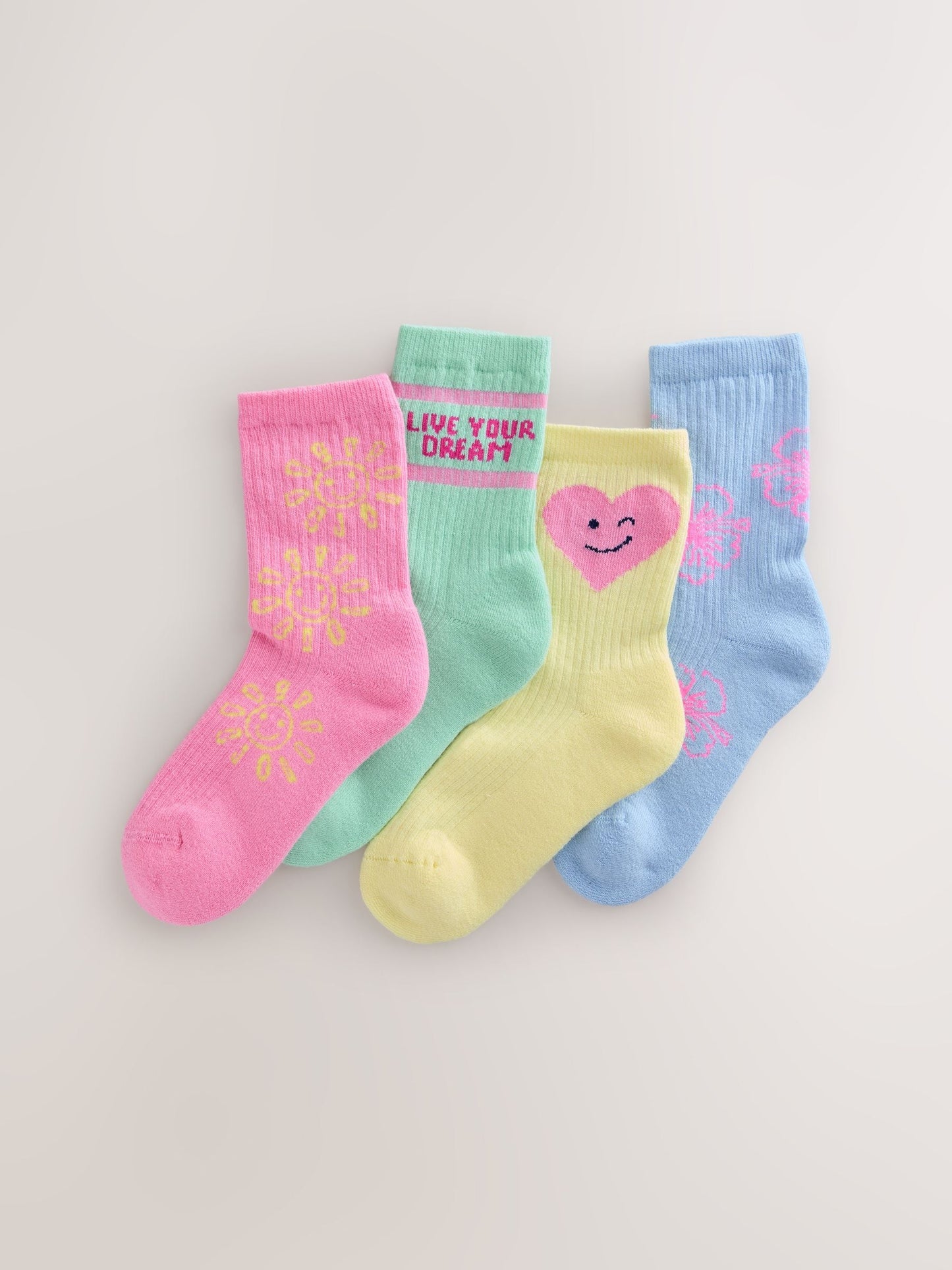 Multicolour Pattern Cotton Rich Cushioned Sole Ankle Socks 4 Pack image 1