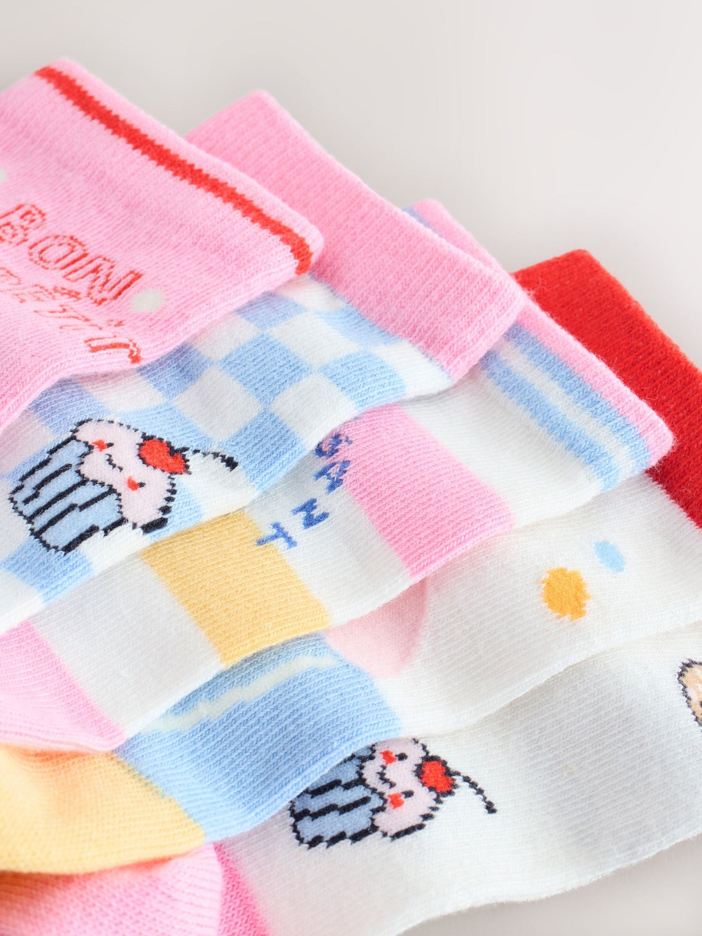 PInk and Blue Cotton Rich Bakery Ankle Socks 5 Pack image 2