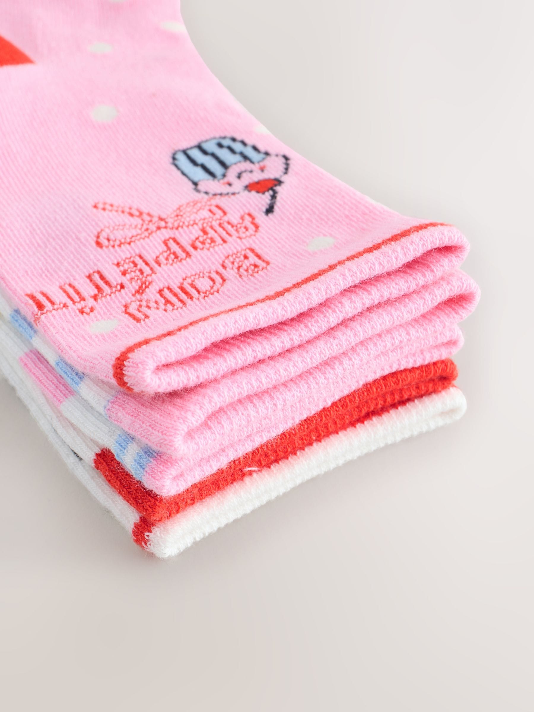 PInk and Blue Cotton Rich Bakery Ankle Socks 5 Pack image 3
