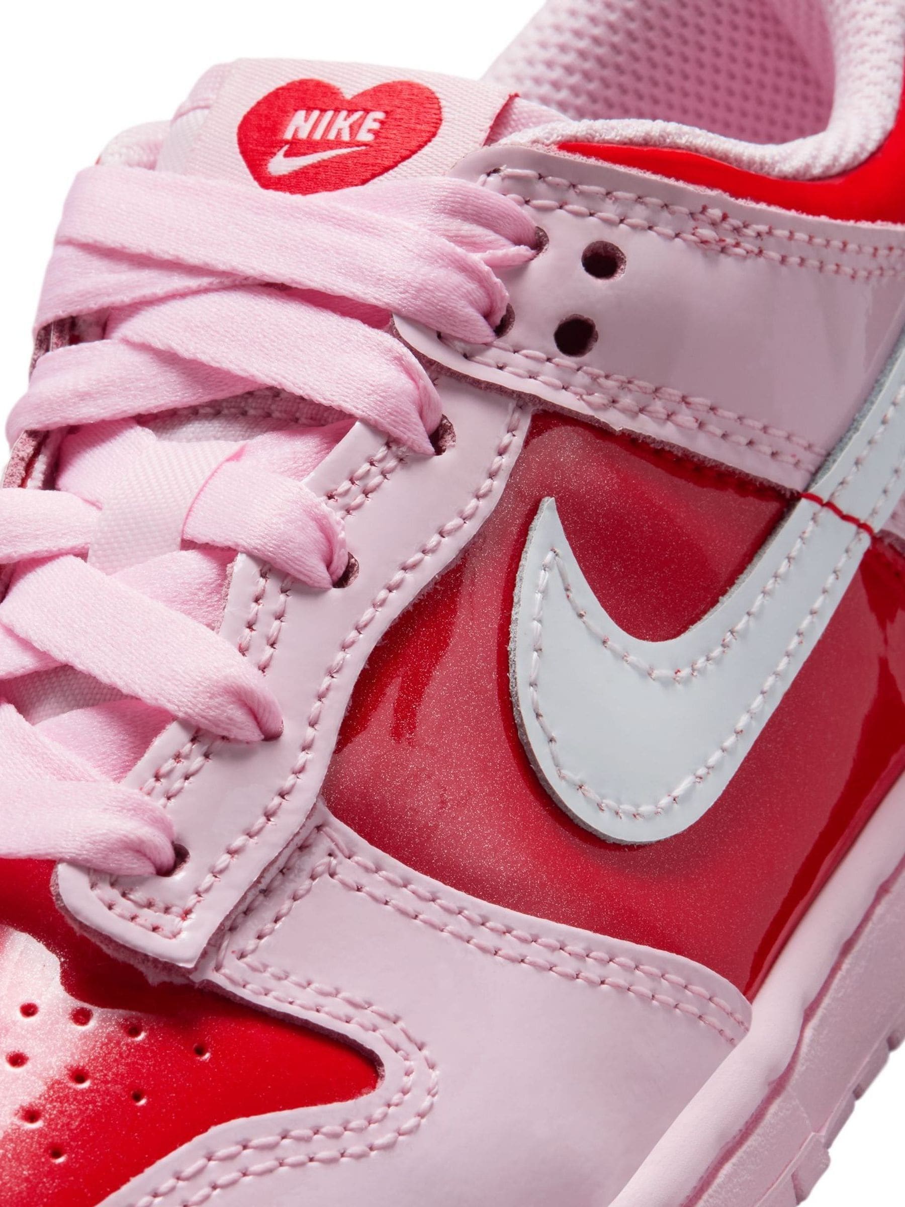 Nike Pink/Red Hearts Junior Dunk Low Trainers image 10
