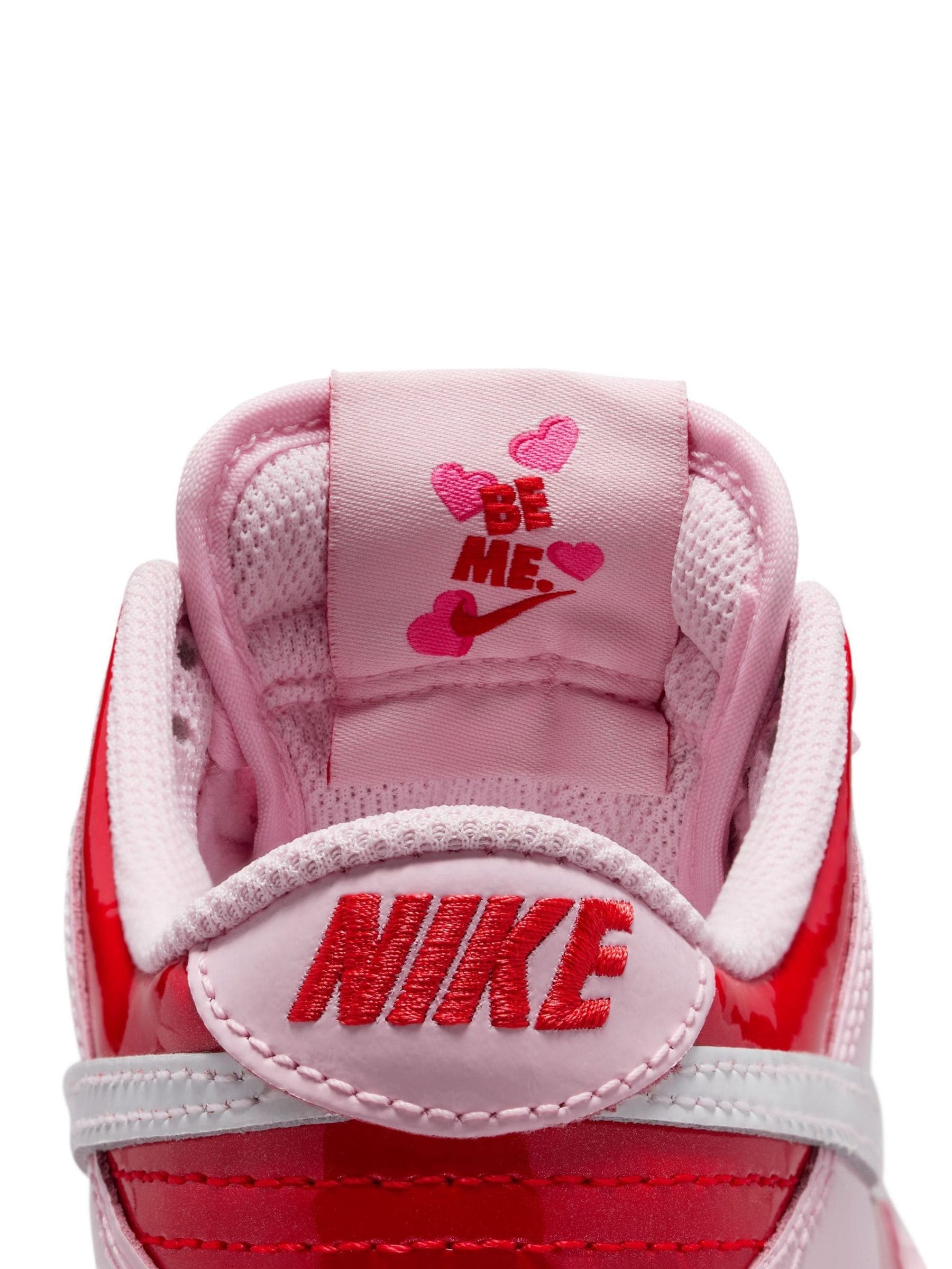 Nike Pink/Red Hearts Junior Dunk Low Trainers image 9