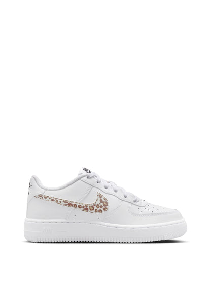 Nike White/Leopard Print Youth Air Force 1 Trainers image 1