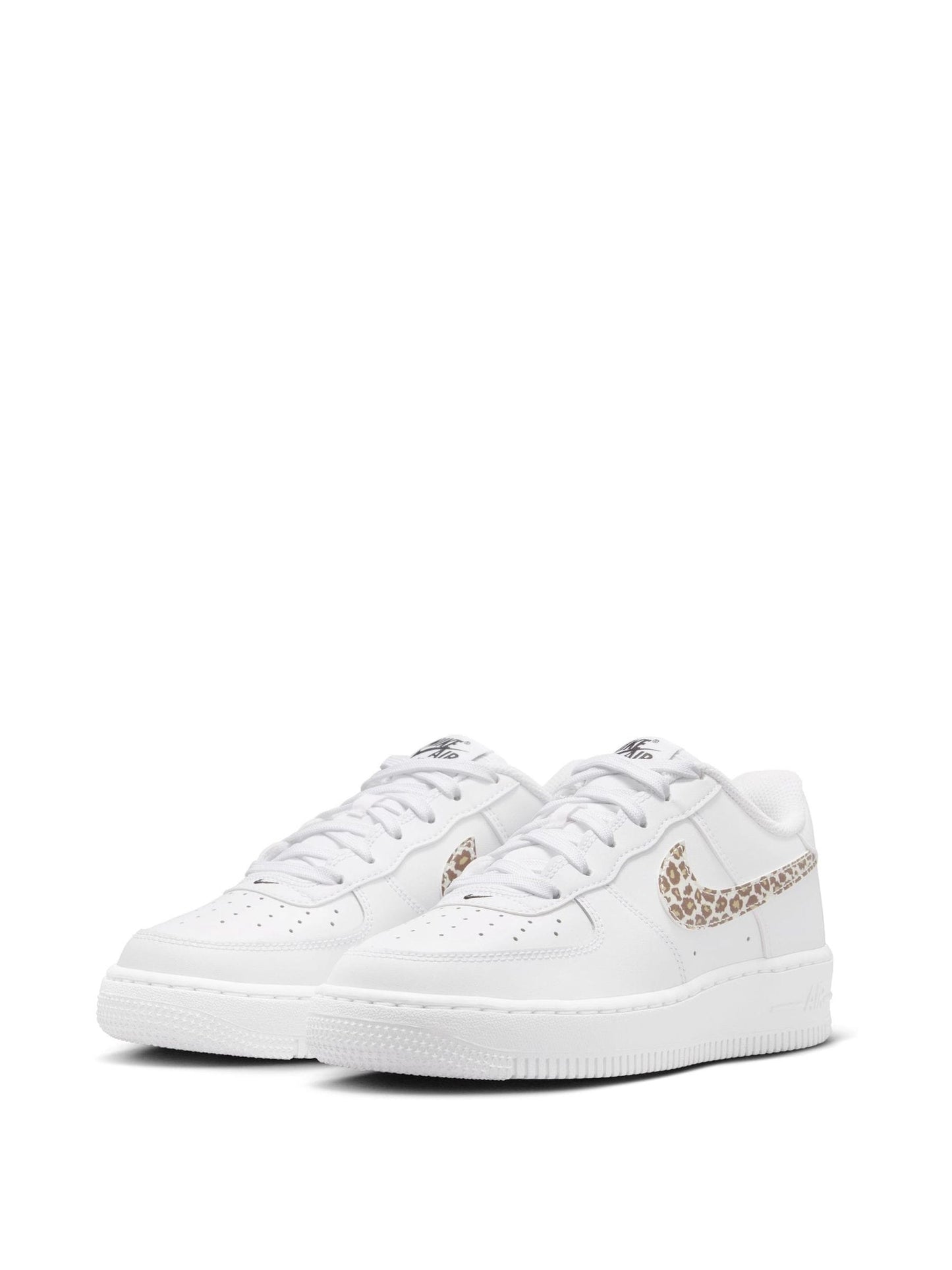 Nike White/Leopard Print Youth Air Force 1 Trainers image 3