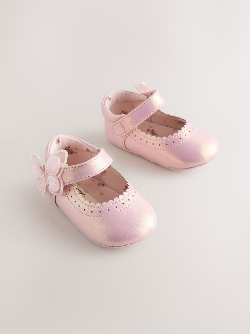 Dsiney Kidz - Pink Shimmer Butterfly Mary Jane Baby Shoes (0-18mths) image 1