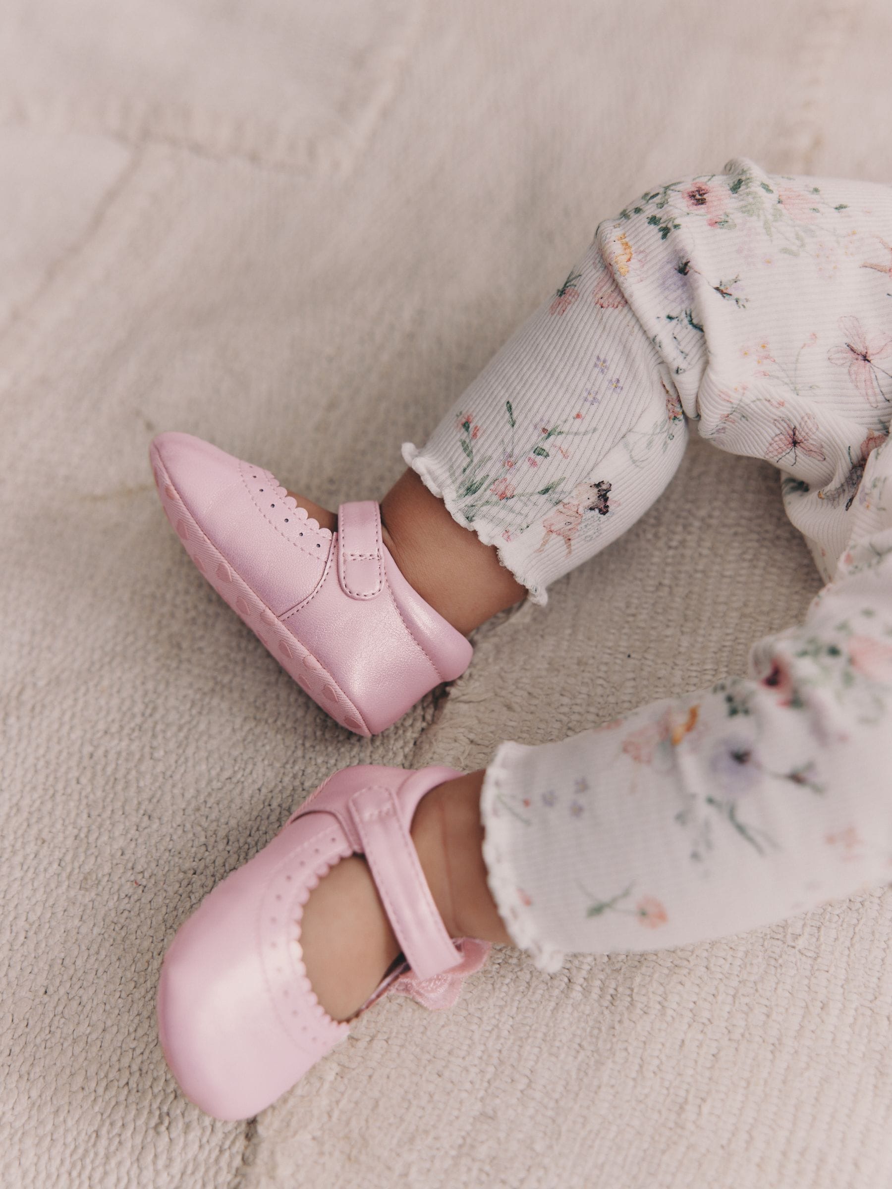 Pink Shimmer Butterfly Mary Jane Baby Shoes (0-18mths) image 2