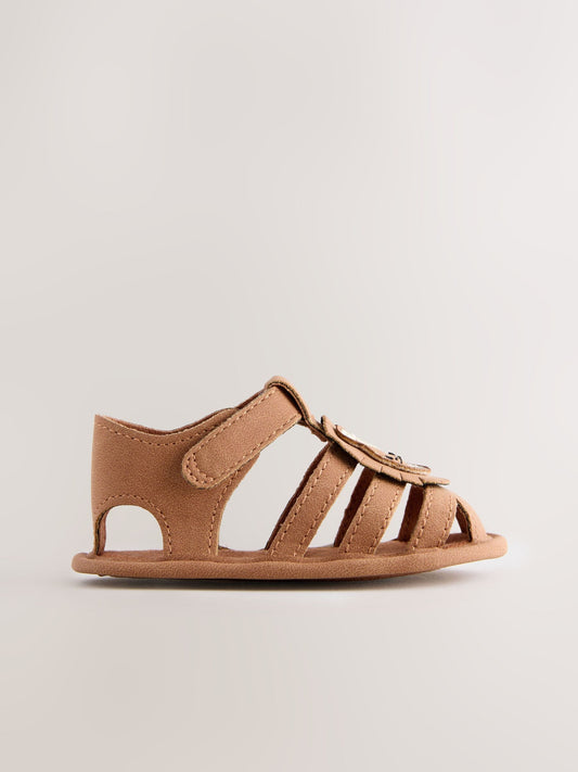 Tan Brown Lion Baby Fisherman Sandals (0-2mths) image 2